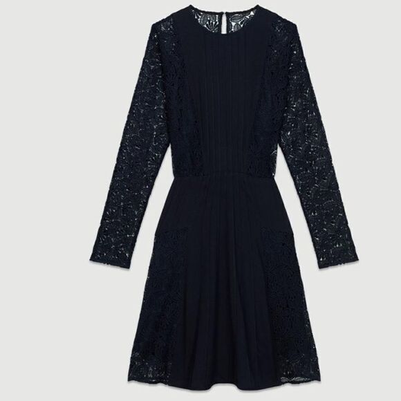 Maje
CREPE AND LACE DRESS - navy - Picture 1 of 7